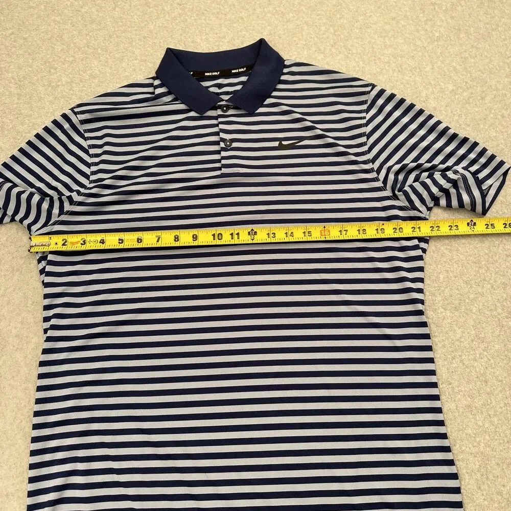 Nike Golf Dri-FIT Victory Polo Men's M Blue Striped Performance 891239-492